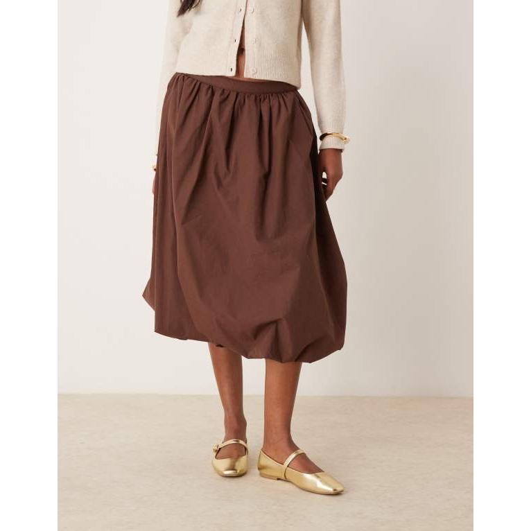 レディース スカート ボトムス ASOS DESIGN puff ball midi skirt 【MOSCHINO】 in brown