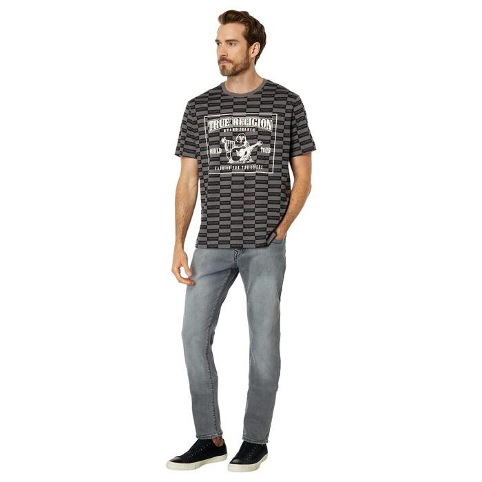トゥルーレリジョン メンズ シャツ トップス Logo Print Check Short Sleeve Tee 約88cm