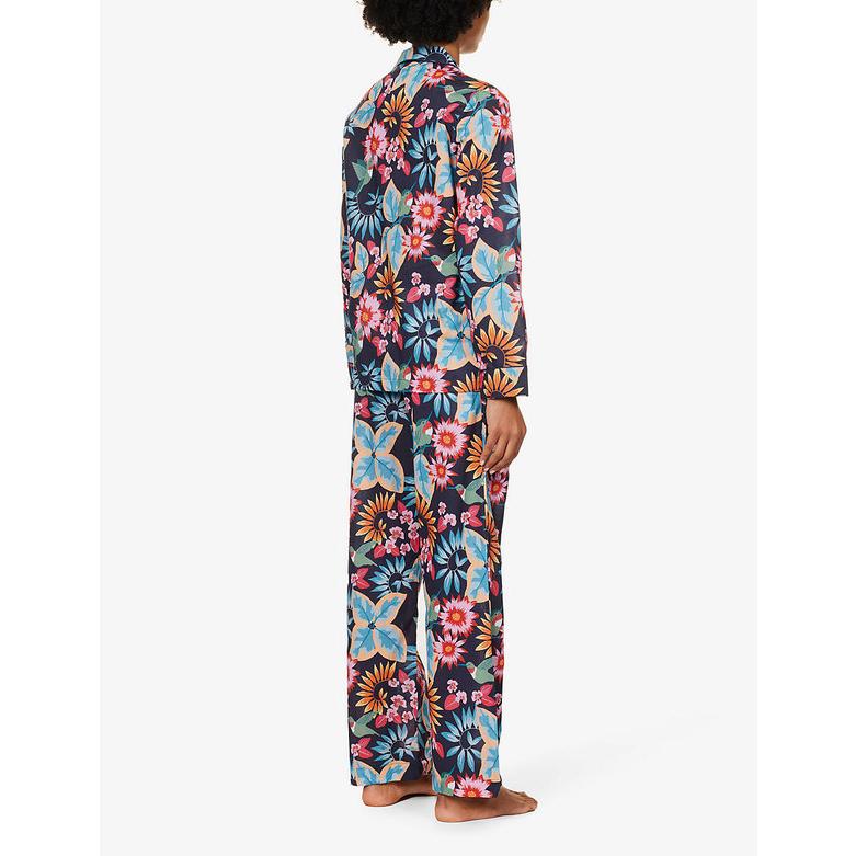 デリック ローズ レディース ナイトウェア アンダーウェア Ledbury Graphic-print Cotton-poplin Pyjama Set 下着、靴下、部屋着 デリック ローズ メンズ Tシャツ トップス Marlowe crewneck stretch-modal T-shirt