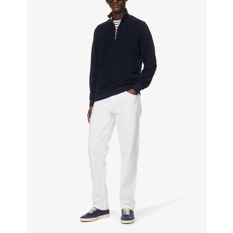 [即日発送] オールバー ブラウン メンズ ニット・セーター アウター Isar 1/4 zip cotton-towelling sweatshirt 【WSO1185725640】(42738円)