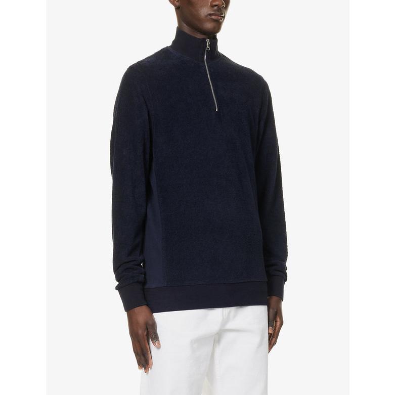 [即日発送] オールバー ブラウン メンズ ニット・セーター アウター Isar 1/4 zip cotton-towelling sweatshirt 【WSO1185725640】(42738円)