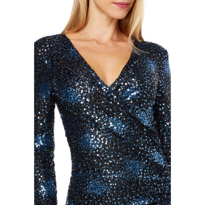 女の子向けプレゼント集結 バードット レディース ワンピース トップス Sequin Wrap Mini Dress