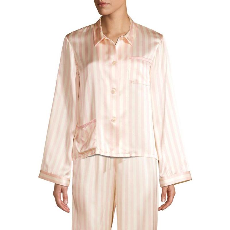 オープニング大セール】 モーガンレーン レディース ナイトウェア アンダーウェア Ruthie Silk Striped Pajama Top ハンロ レディース ナイトウェア アンダーウェア Knee-Length Velvet Robe