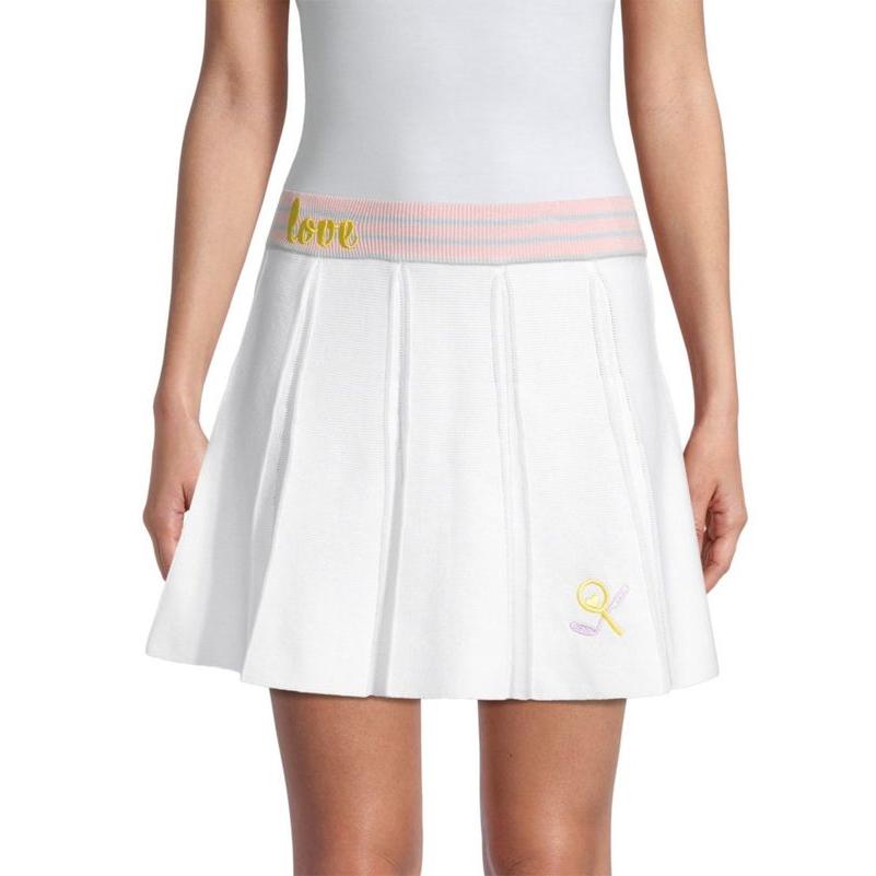 国内在庫 ラブスハックファンシー レディース スカート Embroidered ボトムス Tennis Skirt Roz Knit ボトムス、パンツ 