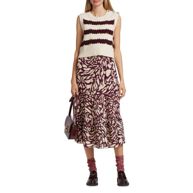 小物などお買い バッシュ レディース スカート ボトムス Gianna Printed Midi-Skirt