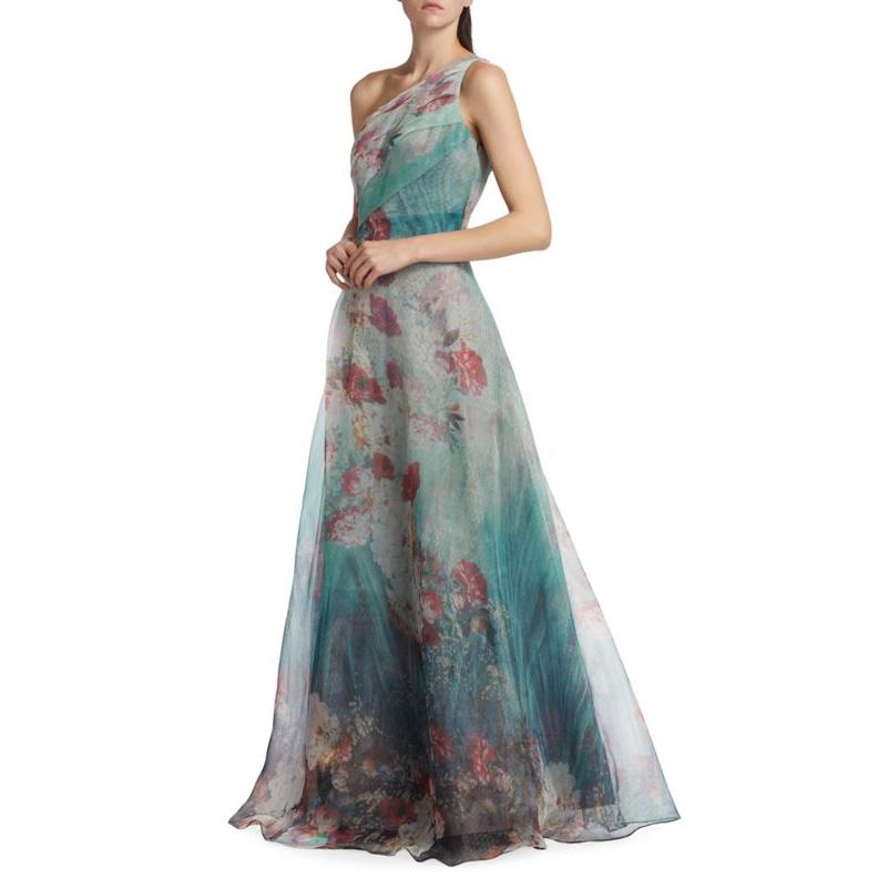 ルネルイス レディース ワンピース トップス One-Shoulder Floral Print Gown｜revida2｜02