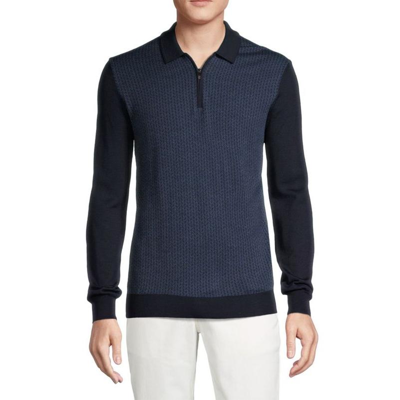市販 コルネリアーニ メンズ ポロシャツ Wool トップス Shirt Jacquard Polo トップス