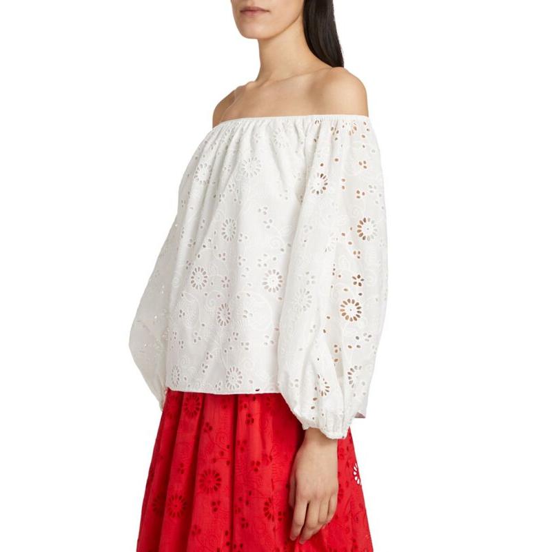 キャロライナヘレラ レディース シャツ トップス Embroidered Cotton 