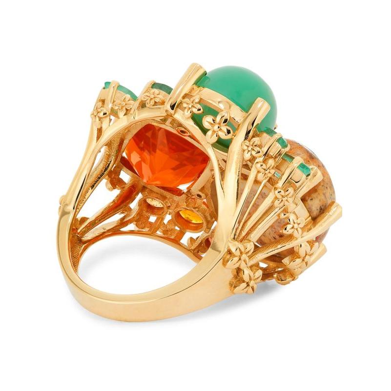 スティーブンデュエック レディース リング アクセサリー Luxury 18K Yellow Gold & Mult-Stone Cluster Ring｜revida2｜04