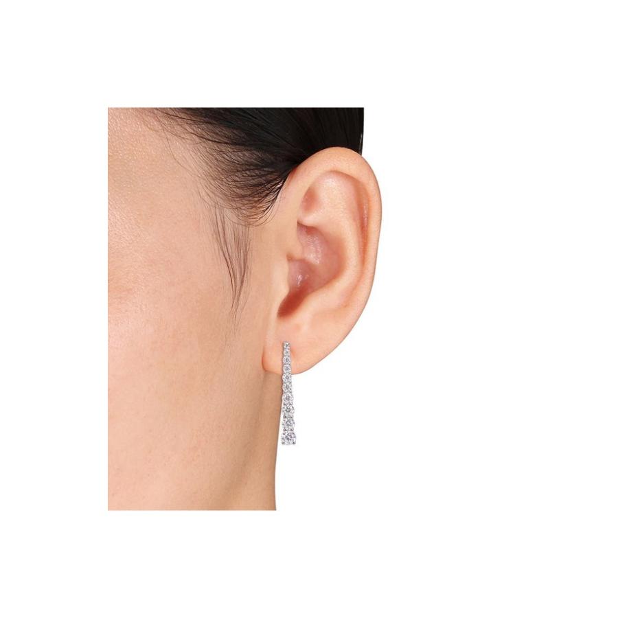 半額直販 デルマー レディース ピアス・イヤリング アクセサリー Sterling Silver Dew Created Moissanite Drop Earrings