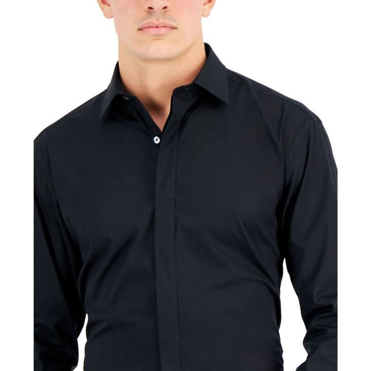 上質風合い アルファニ メンズ シャツ トップス Men´s Regular Fit Formal Convertible-Cuff Dress Shirt