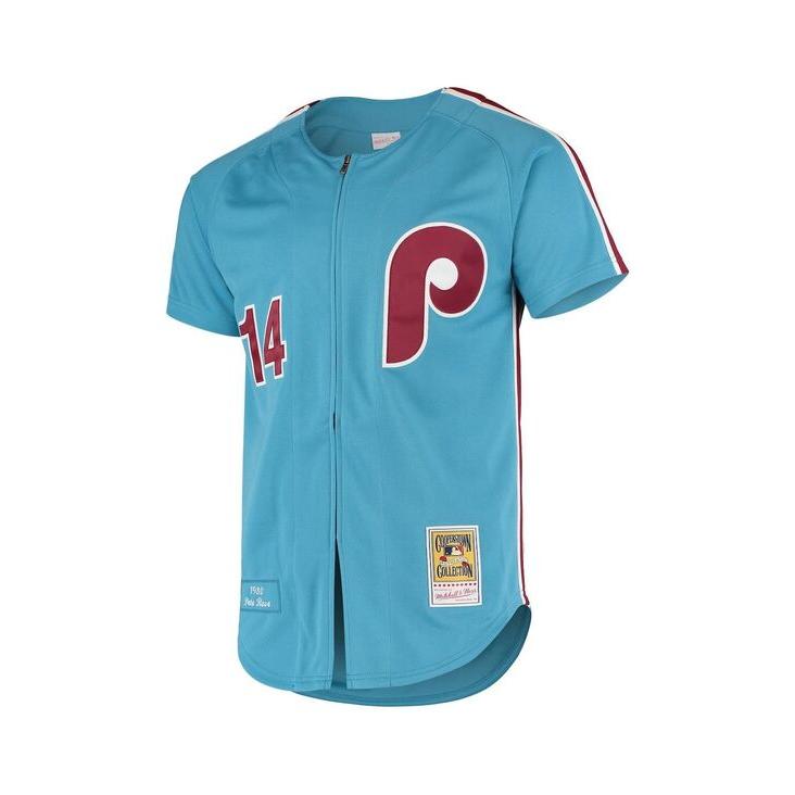 【保証書付】 ミッチェル&ネス メンズ シャツ トップス Men´s Pete Rose Light Blue Philadelphia Phillies Cooperstown Collection Authentic Jersey