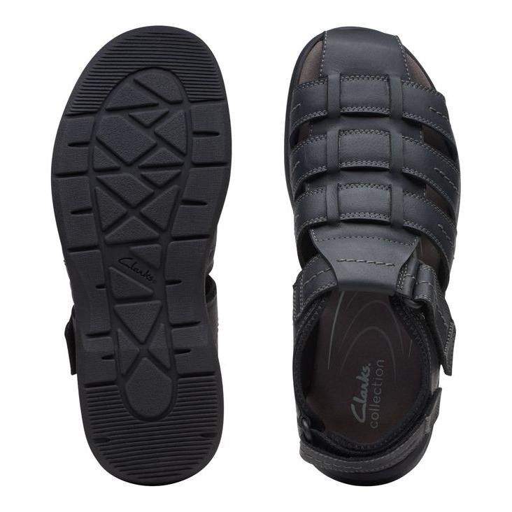クラークス メンズ サンダル シューズ Men's Walkford Fish Tumbled Leather Sandals｜revida2｜04