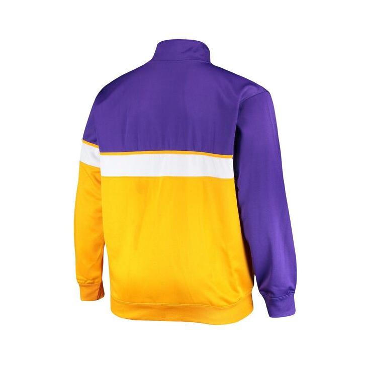 通販新品 プロファイル メンズ ジャケット・ブルゾン アウター Men´s Purple Gold Los Angeles Lakers Big and Tall Pieced Body Full-Zip Track Jacket