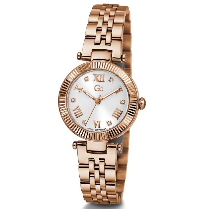 ゲス レディース 腕時計 アクセサリー Gc Flair Women's Swiss Rose Gold-Tone Stainless Steel Bracelet Watch 28mm｜revida2｜05