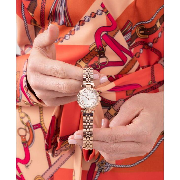 ゲス レディース 腕時計 アクセサリー Gc Flair Women's Swiss Rose Gold-Tone Stainless Steel Bracelet Watch 28mm｜revida2｜08