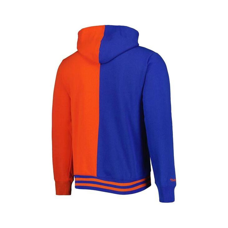 ミッチェル&ネス メンズ パーカー・スウェット アウター Men's Blue Orange New York Knicks Hardwood Classics Split Pullover Hoodie