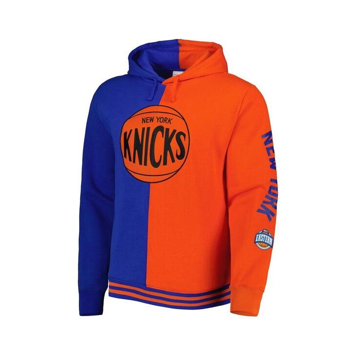 ミッチェル&ネス メンズ パーカー・スウェット アウター Men's Blue Orange New York Knicks Hardwood Classics Split Pullover Hoodie