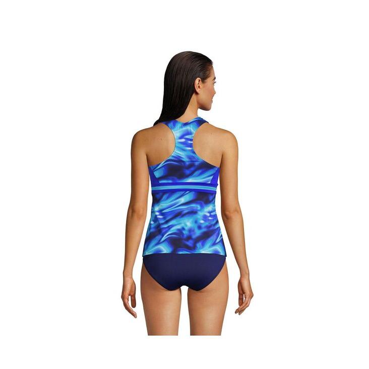 ランズエンド　レディース　トップのみ　水着　Zip　Top　Resistant　Swimsuit　Women's　Chlorine　Tankini　Front