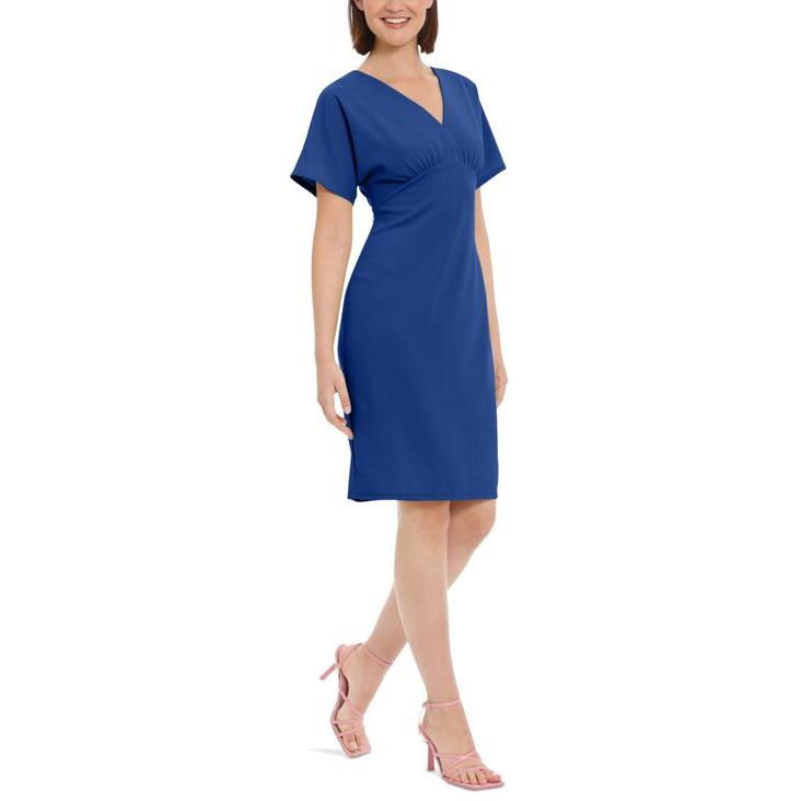 割引品 ドナモーガン レディース ワンピース トップス Women´s V-Neck Draped Sleeve Sheath Dress