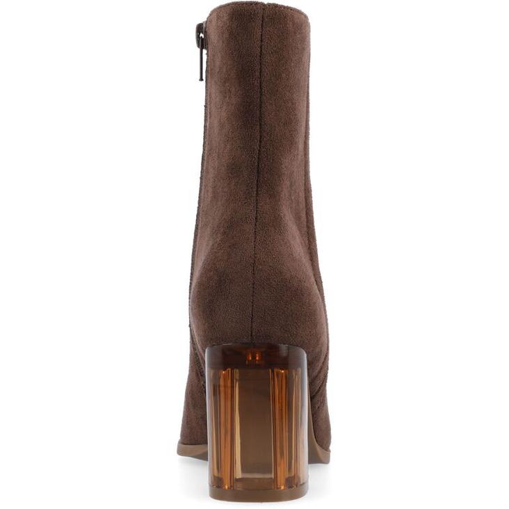 ジュルネ コレクション レディース ブーツ・レインブーツ シューズ Women's Clearie Tru Comfort Foam Transparent Block Heel Square Toe Boot