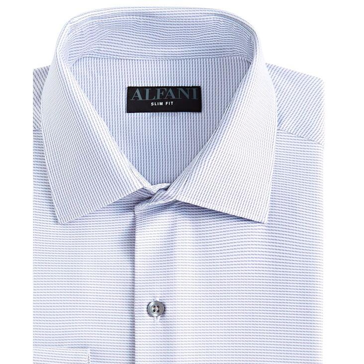 新価格版 アルファニ メンズ シャツ トップス Men´s Slim-Fit 4-Way Stretch Dashes Geo Print Dress Shirt