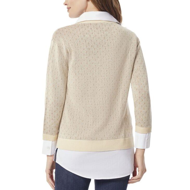 超高品質 ジョーンズニューヨーク レディース ニット・セーター アウター Women´s Dog Scarf Layered-Look V-Neck Sweater