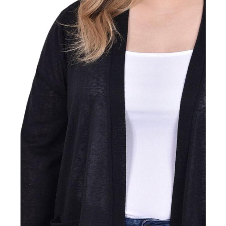 売れ筋公式店 ニューヨークコレクション レディース アウター ニット・セーター カーディガン Plus Size 3/4 Sleeve Two Pocket Cardigan Sweater