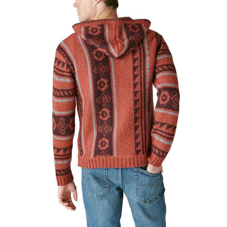 ラッキーブランド メンズ ニット・セーター アウター Men's Southwestern Print Hooded Baja Sweater｜revida2｜02