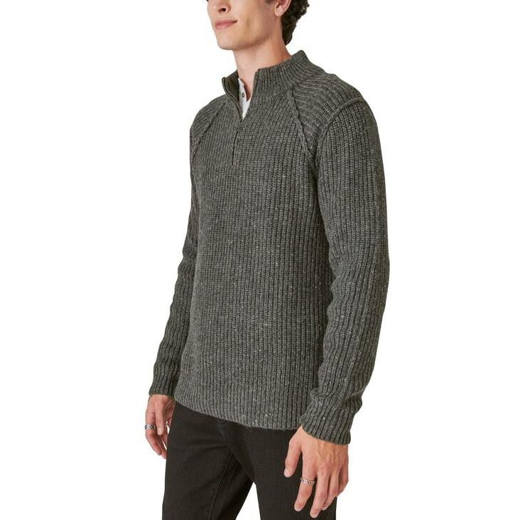 ラッキーブランド メンズ ニット・セーター アウター Men's Tweed Mock Neck Half-Zip Sweater｜revida2｜03