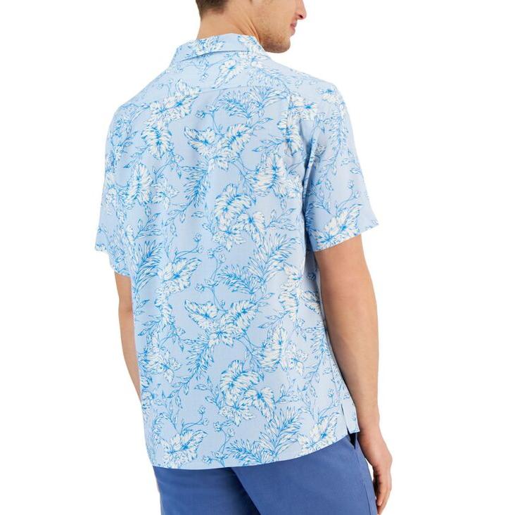 期間限定超特価 クラブルーム メンズ シャツ トップス Men´s Kell Regular-Fit Leaf-Print Button-Down Camp Shirt