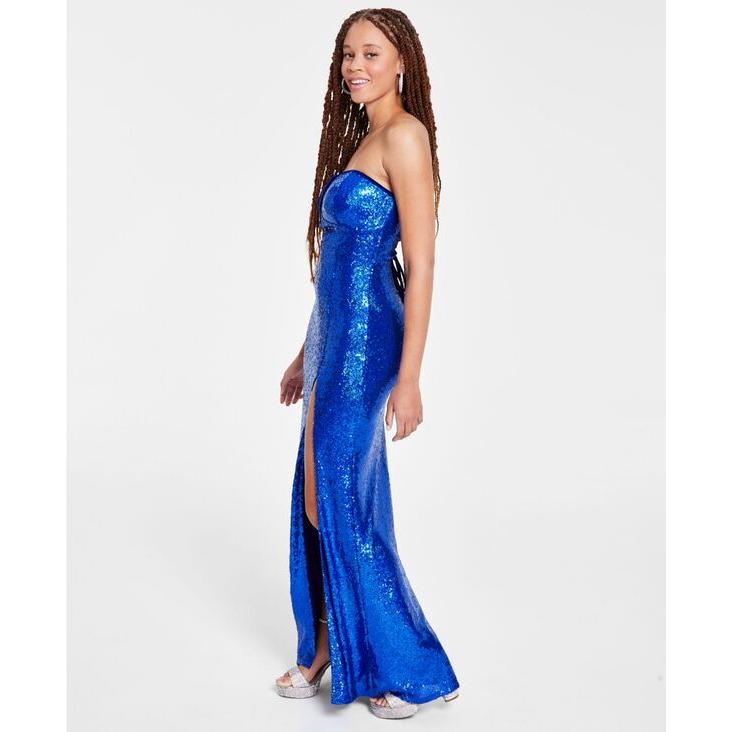 新製品の販売 エメラルドサンデー レディース ワンピース トップス Juniors´ Sequin V-Wire Mermaid Gown