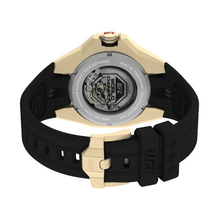 タイメックス メンズ 腕時計 アクセサリー UFC Men's Pro Automatic Black Polyurethane Watch 45mm｜revida2｜02
