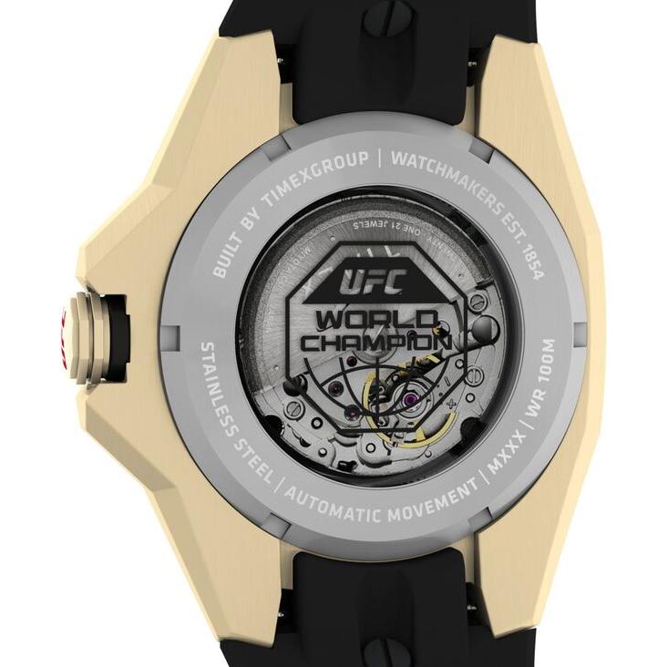 タイメックス メンズ 腕時計 アクセサリー UFC Men's Pro Automatic Black Polyurethane Watch 45mm｜revida2｜04