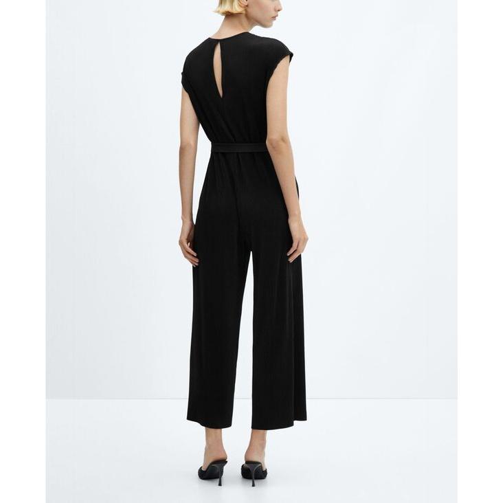 マンゴ レディース ジャンプスーツ トップス Women's Bow Detail Pleated Jumpsuit｜revida2｜02