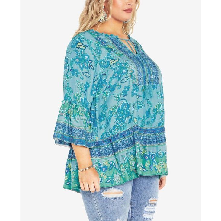 アベニュー レディース シャツ トップス Plus Size Sea Change V-neck Top｜revida2｜03