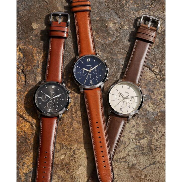 フォッシル メンズ 腕時計 アクセサリー Men's Neutra Chronograph Brown Leather Strap Watch 44mm｜revida2｜03