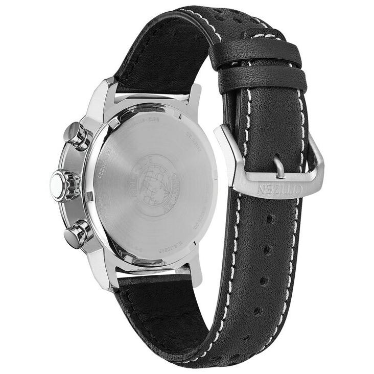 シチズン メンズ 腕時計 アクセサリー Eco-Drive Men's Chronograph Black Leather Strap Watch 44mm｜revida2｜04