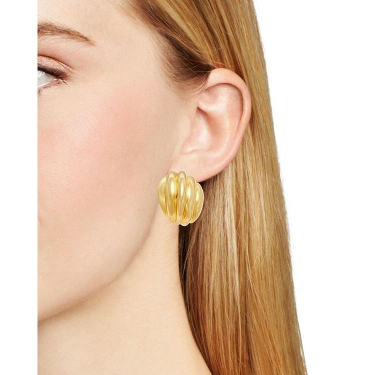 ケネスジェイレーン レディース ピアス・イヤリング アクセサリー Domed Ribbed Clip On Earrings｜revida2｜02