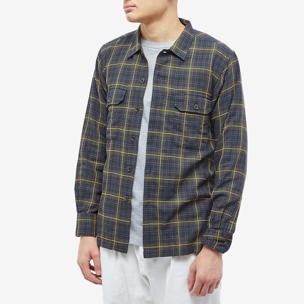 ユニバーサルワークス メンズ シャツ トップス Universal Works Herringbone Check Utility Shirt｜revida2｜02