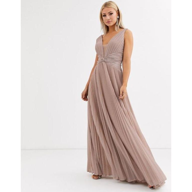 レディース トップス Pleated フォーエバーユニーク Dress Rose Unique Plunge In Rose レディース Forever ワンピース Maxi Pink