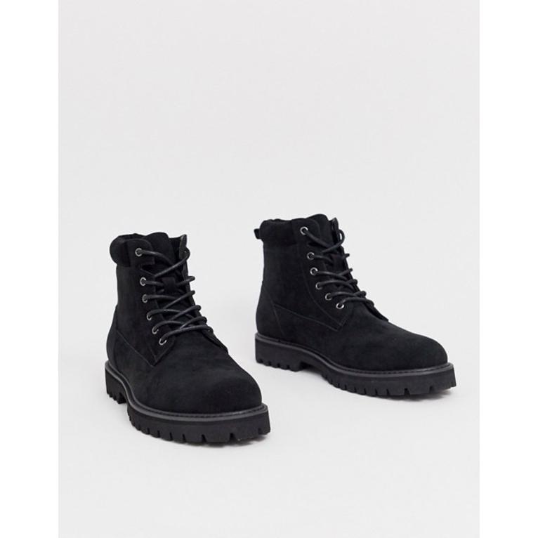 偉大な エイソス メンズ ブーツ レインブーツ シューズ Asos Design Lace Up Boot In Black Faux Suede With Padded Cuff Detail 01 Bla リビーダ Yahoo ショップ 通販 Yahoo ショッピング コンビニ受取対応商品 Futbolcarrasco Com