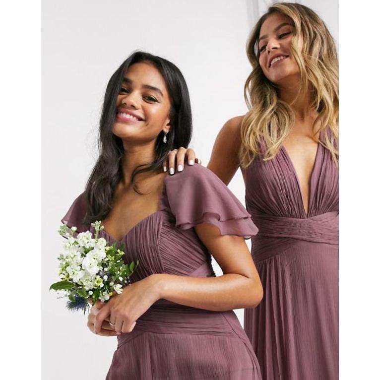 好評 エイソス レディース ワンピース トップス Asos Design Bridesmaid Short Sleeve Ruched Maxi Dress 楽天ランキング1位 Technet 21 Org