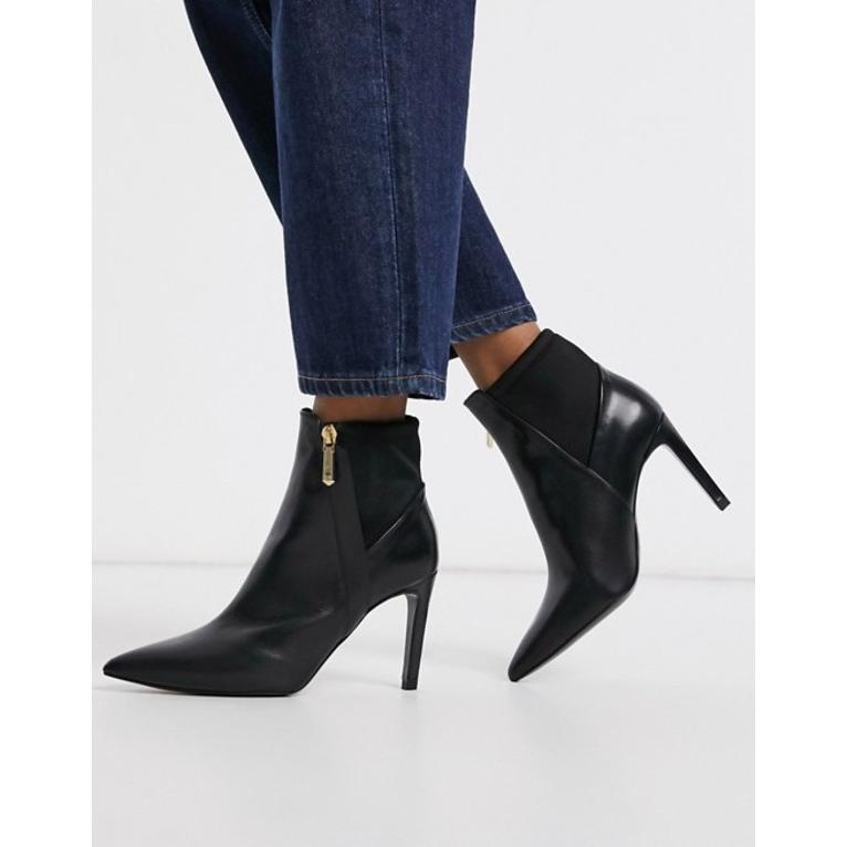 注目ブランド カレンミレン レディース ブーツ レインブーツ シューズ Karen Millen Ella Side Zip Leather Heeled Boots In Black 初回限定 Sms Hellokongo Com