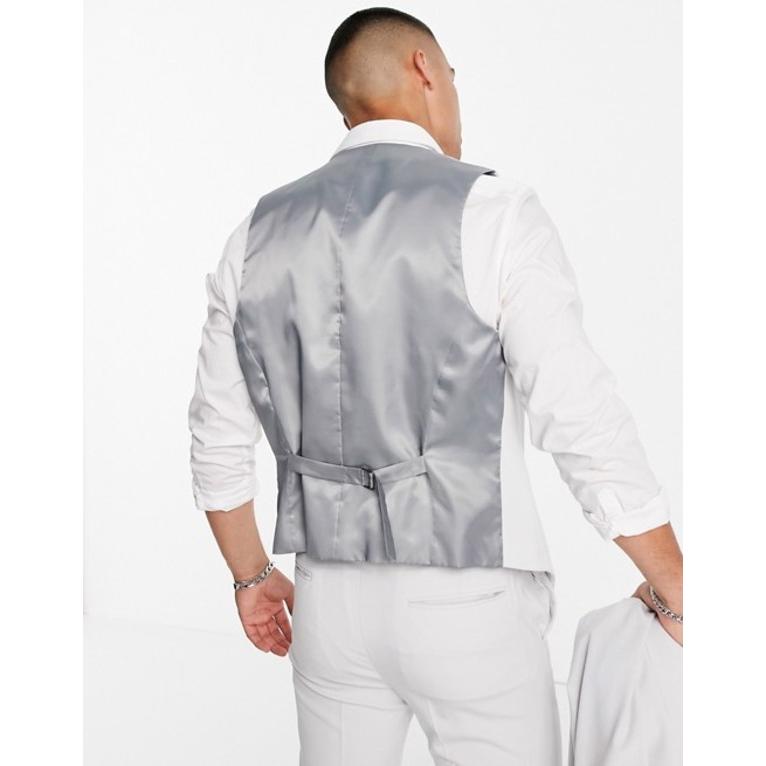 2021超人気 エイソス メンズ タンクトップ トップス ASOS DESIGN wedding super skinny suit vest in  ice gray karolinemedeiros.com.br