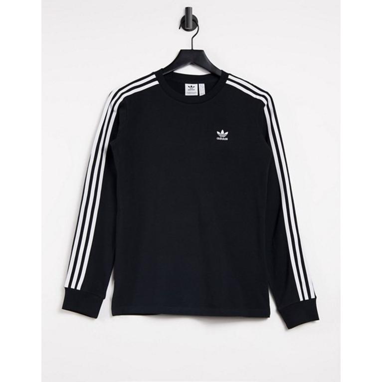 直売価格 アディダス レディース シャツ トップス Adidas Originals Adicolor Three Stripe Long Sleeve T Shirt In Black アウトレット買付 Ssl Daikyogo Or Jp