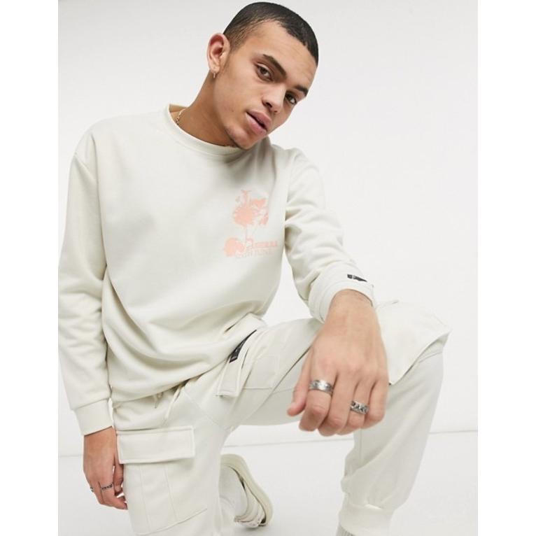 55 以上節約 シックスジュン メンズ シャツ トップス Sixth June Natural Back Print Sweatshirt In Beige 海外正規品 Rebeladm Com Br