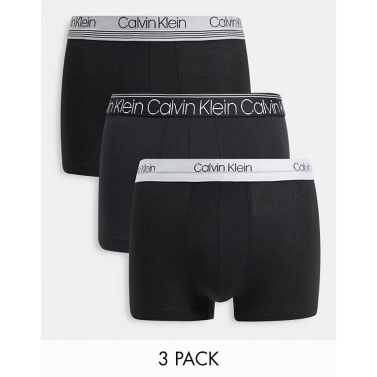 激安特価 カルバンクライン メンズ トランクス アンダーウェア Calvin Klein 3 Pack Trunks In Black 新作モデル Qualitrix Com