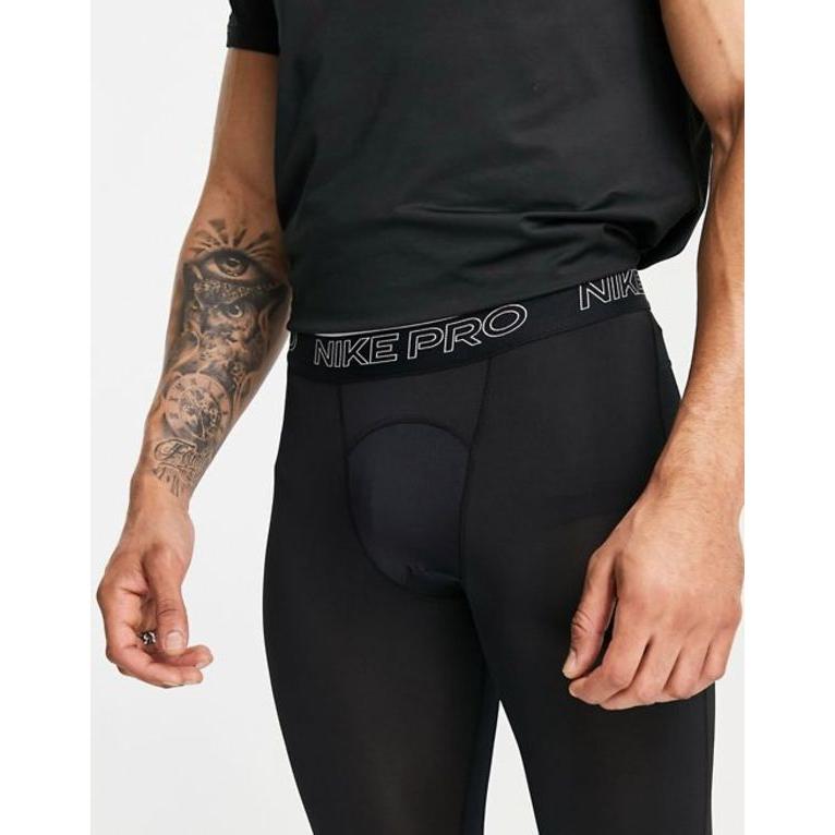 ナイキ メンズ レギンス ボトムス Nike Training Pro Swoosh Outline Length 4 In Leggings Graphic 高級感 Black Compression 3