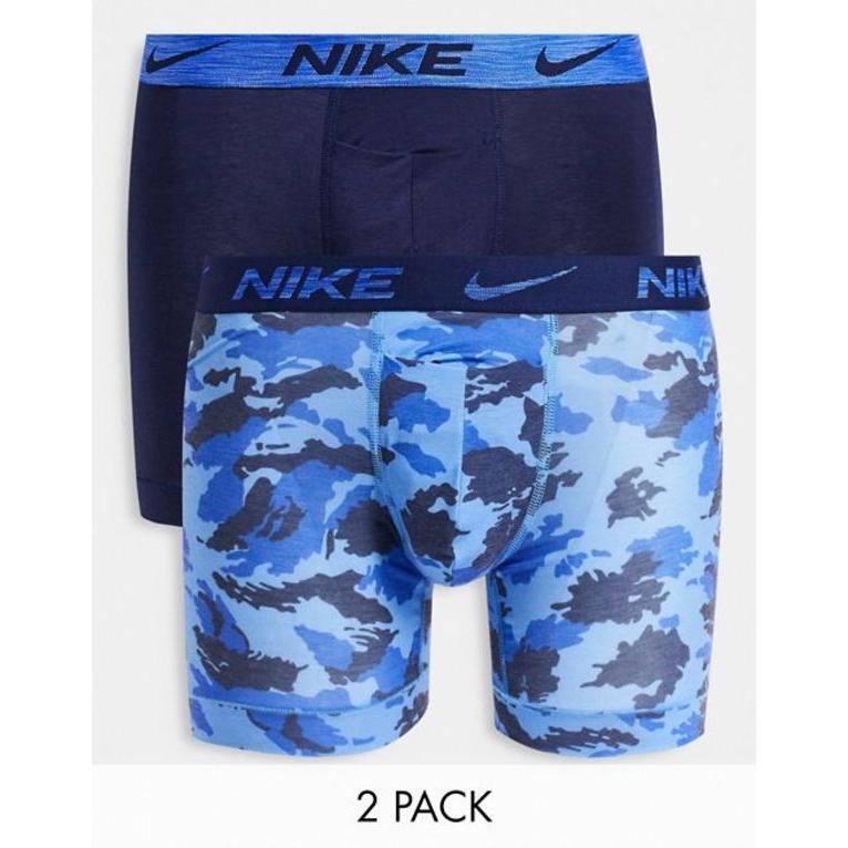 安いお店の販売 ナイキ メンズ ボクサーパンツ アンダーウェア Nike 2 Pack Reluxe Boxer Briefs In Blue Camo Navy 送料込みで40個 Siemarket Com